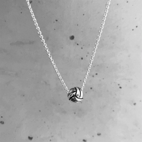 Volleyball Pendant Necklace - Silver