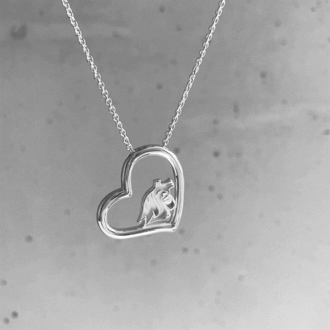 Washington State Cougars Heart Pendant Necklace - Silver