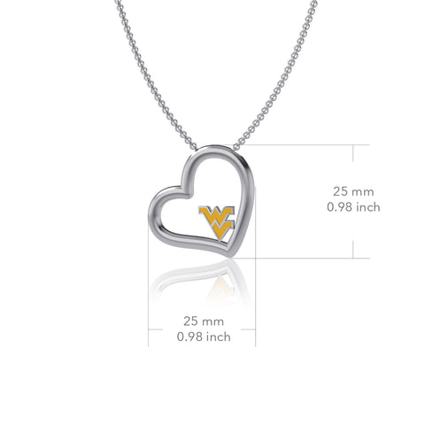 West Virginia University Heart Necklace - Enamel