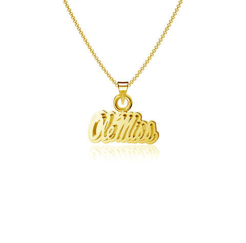 Mississippi Ole Miss Rebels Pendant Necklace - Gold Plated