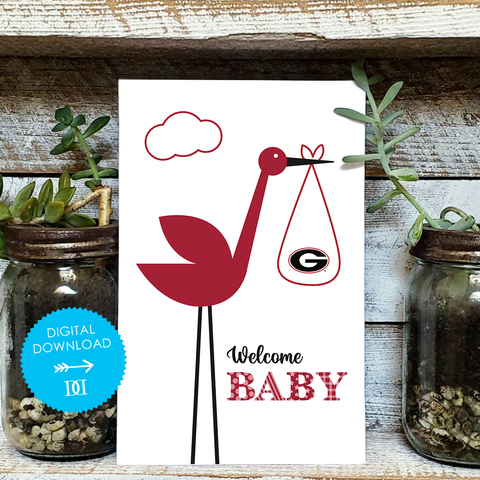 University of Georgia Baby Card - Digital Download