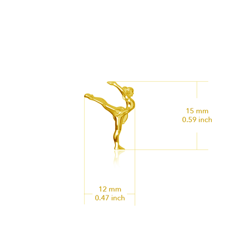 Gymnastics Post Earrings - Gold Plated