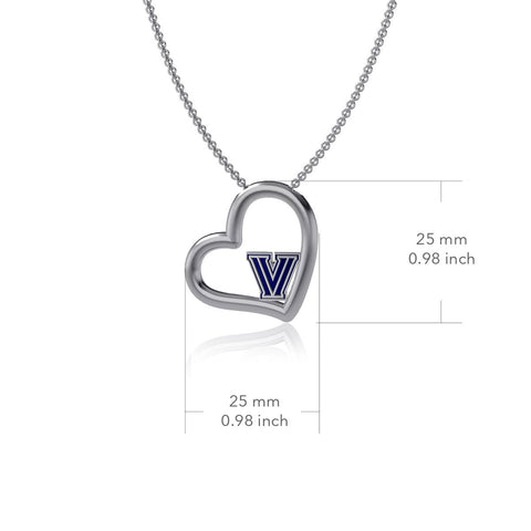 Villanova University Heart Necklace - Enamel