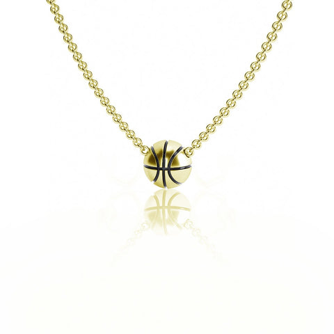 Basketball Pendant Necklace - Gold