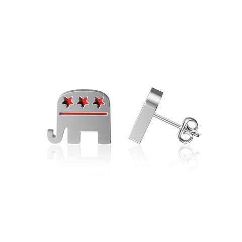 Elephant Post Earrings - Enamel