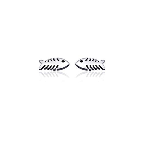 Fish Stud Earrings - Silver