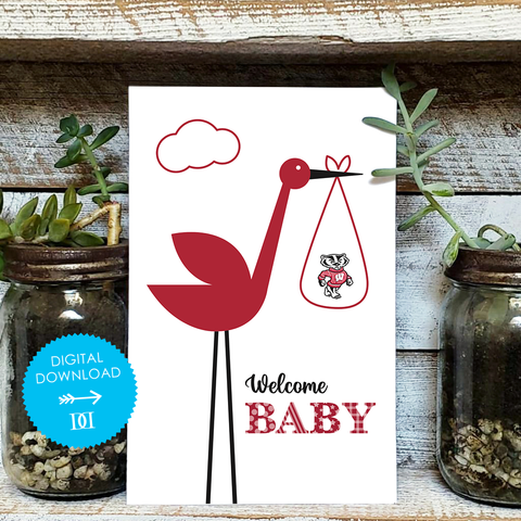 University of Wisconsin Baby Greeting Card - Digital Download