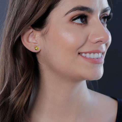 Tennis Ball Post Earrings - Gold Plated
