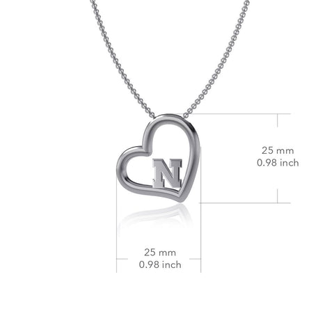 University of Nebraska Heart Necklace - Silver