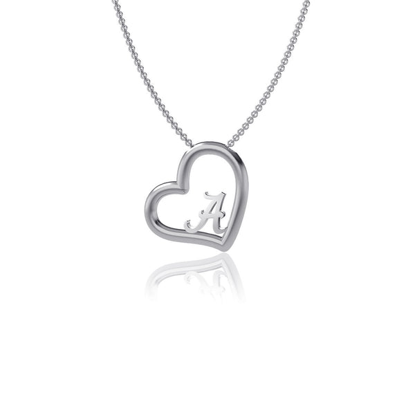 University of Alabama Heart Necklace - Silver