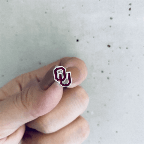 University of Oklahoma Post Earrings - Enamel