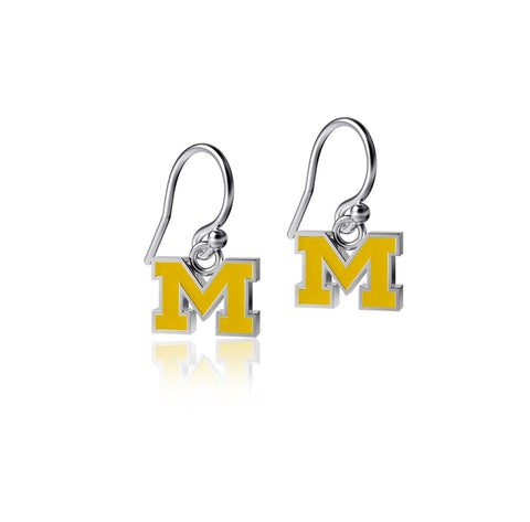 University of Michigan Dangle Earrings - Enamel