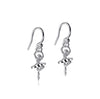 Ballet Dancer Dangle Earrings - Silver