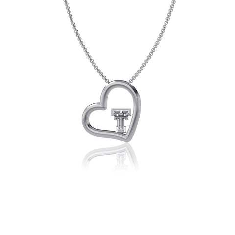 Texas Tech University Heart Necklace - Silver