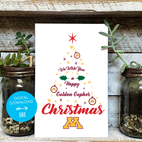 University of Minnesota Christmas Tree Card - Digital Download