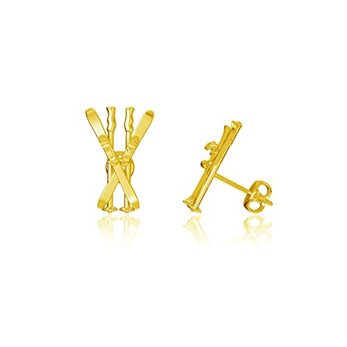 Ski Stud Earrings - Gold