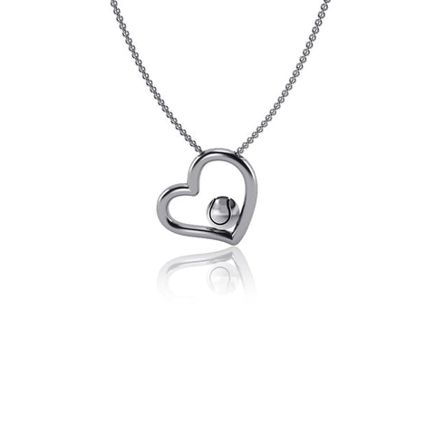 Tennis Ball Heart Necklace - Silver