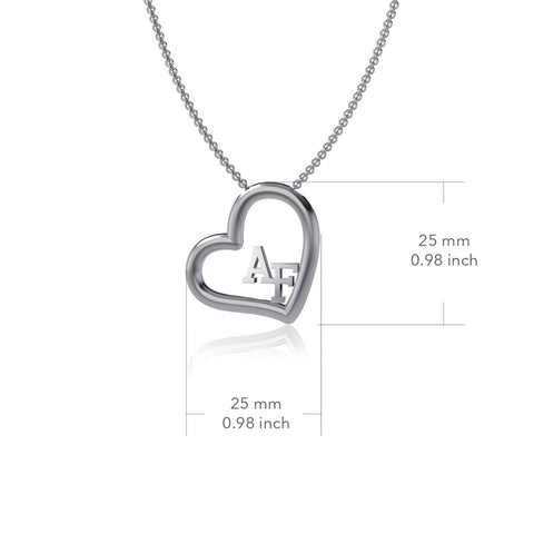 US Air Force Heart Necklace - Silver