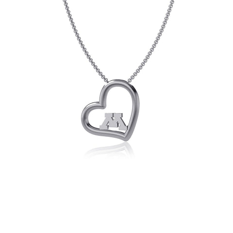 University of Minnesota Heart Necklace - Silver