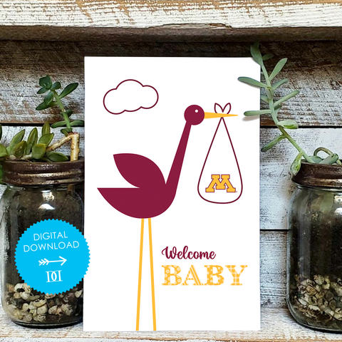 University of Minnesota Baby Card - Digital Download