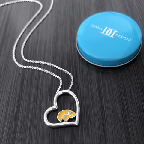 University of Iowa Heart Necklace - Enamel