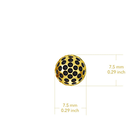 Golf Ball Post Earrings - Gold Plated
