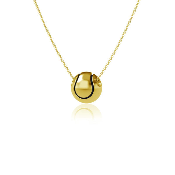 Tennis Ball Pendant Necklace - Gold