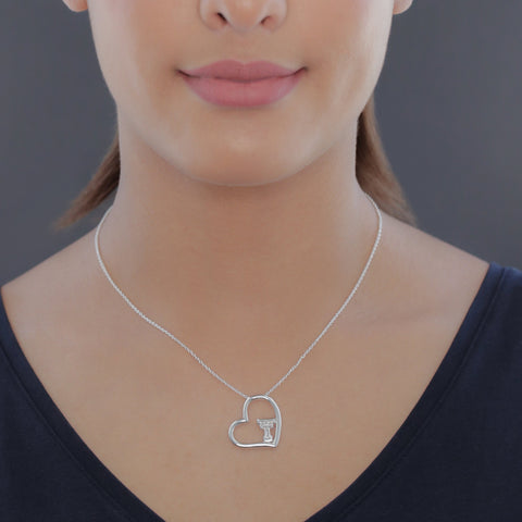 Texas Tech University Heart Necklace - Silver
