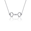 Horse Bit Equestrian Pendant Necklace - Silver