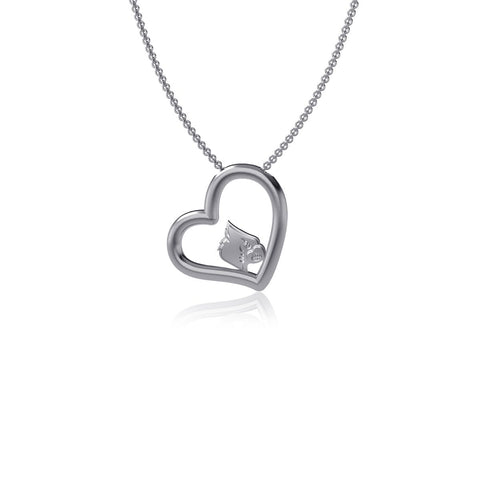 University of Louisville Heart Necklace - Silver